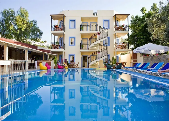 Merve Apartments, Your Home From Home In Central Bodrum, Street Cats Frequent The Property, Not All Apartments Have Balconies , Ground Floor Have Terrace With Table And Chairs