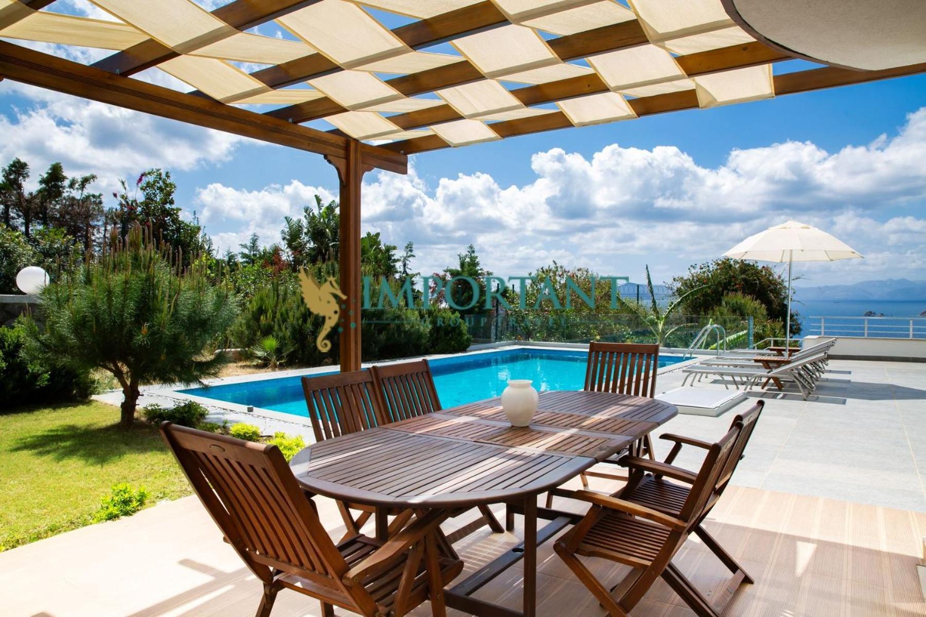 Bd4123 Five Bedroomed With Pool And Sea View Villa Bodrum